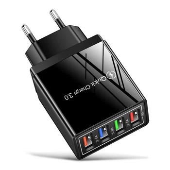 Многопортовое зарядное устройство 4USB 5V2A чёрный (78943)