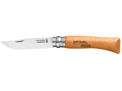 Ніж розкладний 77мм, бук Opinel Carbon blister 07 000622