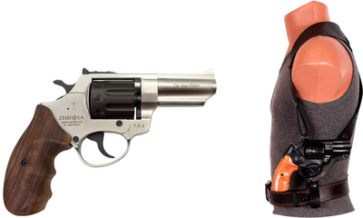 Набор Револьвер флобера Zbroia Profi-3" Сатин / Пластик + Кобура оперативная Beneks для револьверов Флобера 3" (формованная) (Z20.7.1.002+Z3.3.4.059)