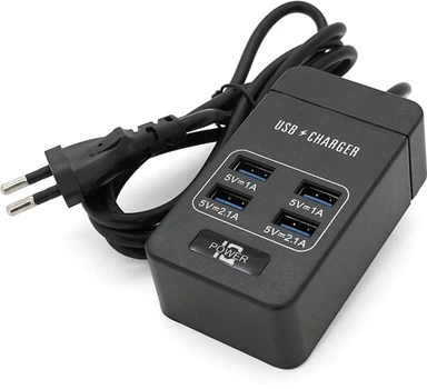 Сетевой фильтр Voltronic ТВ-Т05, 4 USB, 1.5 м, сечение 3х0.75 мм, 2.1А, Black, Box (YT08344)