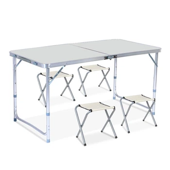 Стол для пикника Folding table складной и 4 стула Белый