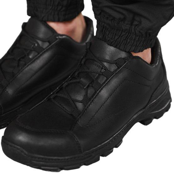Тактичні кросівки літні Extreme Police ВТ1007 чорні шкіряні прошиті 45