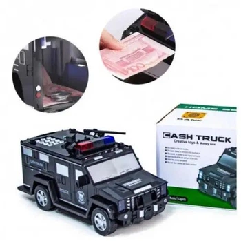 Дитячий сейф "Поліцейський Hummer" з кодовим замком і купюроприймачем, Чорний