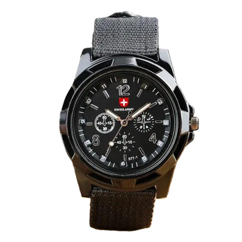 Наручные мужские часы Swiss Army кварцевые с люминесцентными стрелками 40 мм Black (132)