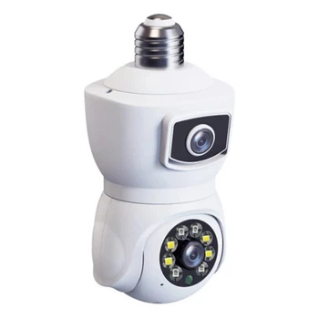 IP камера видеонаблюдения в патрон RIAS V380-E27 (v380 APP) Wi-Fi 2 объектива 2MP+2MP White