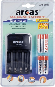 Зарядное устройство для аккумулятора Arcas 4 x AA 2700 mAh (20722009)