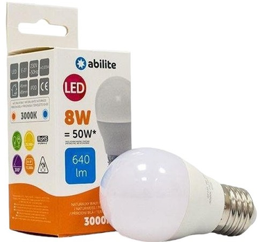 Світлодіодна лампа LED Abilite G45 E27 8W (AOBJRHS49120)