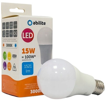 Світлодіодна лампа LED Abilite A65 E27 15W (AOBJRHS49083)