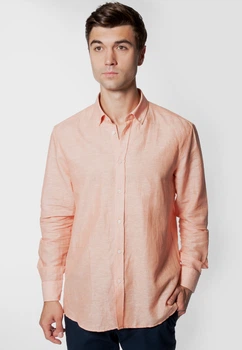 Сорочка чоловіча помаранчева з лляної тканини Arber LINEN SHIRT 1 40-41 зріст 4 помаранчевий (AN 05.18.10)