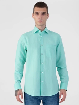 Сорочка чоловіча зелена Arber LINEN SHIRT 2 45-46 зріст 5 зелений (M05.20.30.224)