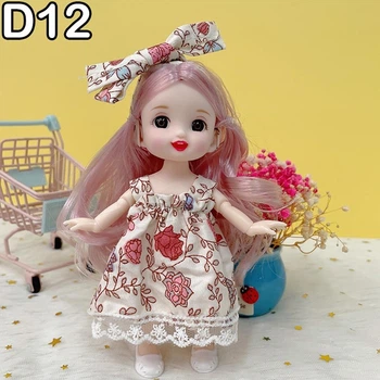 Шарнирная кукла BJD "Весна в солохе" розовые волосы 16см (D12)
