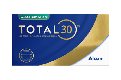 Торические контактные линзы Alcon Total30 for Astigmatism BC=8.6 DIA=14.5 PWR=-6.00 CYL=-1.25 AXE=120 3 линзы