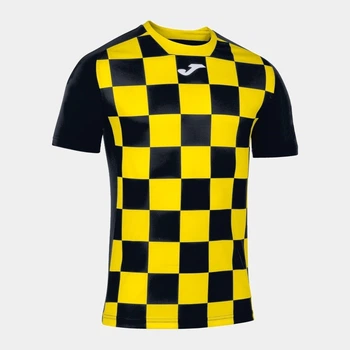 Подростковая футболка для мальчика Joma Flag II 101465BV.109 153-164 см Черно-желтая (9999083544055)