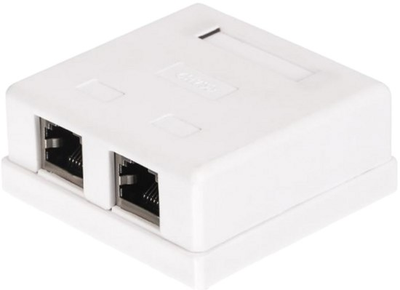 Гніздо поверхневого монтажу Netrack 2 x RJ-45 Cat 5e FTP White (5907418854728)