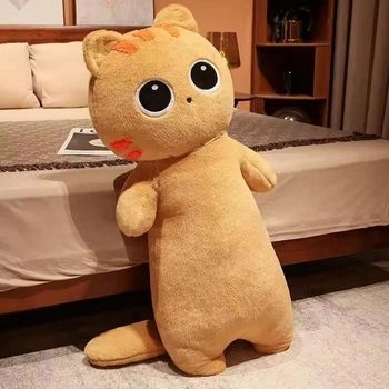 Мягкая игрушка плюшевая Кот 130 см, игрушка-подушка детская, Коричневый