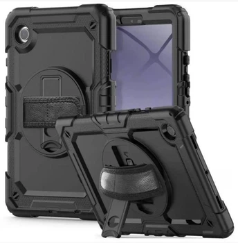 Чехол Carbon Armor Cover Tablet на Samsung Galaxy Tab A8 (X200/X205) 10.5" / защитный чехол для планшета с ремешком в комплекте / (черный)