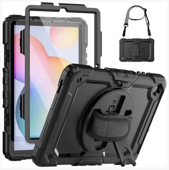 Чехол Carbon Armor Cover Tablet на Samsung Galaxy Tab S6 Lite (10.4") / защитный чехол для планшета с ремешком в комплекте / (черный)