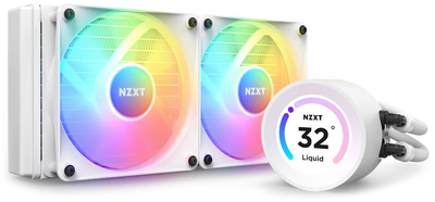 System chłodzenia cieczą NZXT Kraken Elite RGB 240 mm AIO liquid cooler w/Display, RGB Fans White (RL-KR24E-W1)