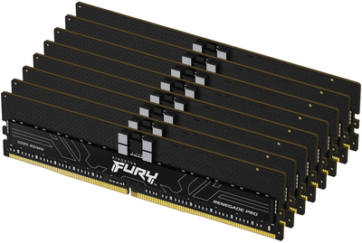 Оперативна пам'ять Kingston Fury DDR5-6000 131072MB PC5-48000 (Kit of 8x16384) Renegade Pro XMP ECC Registered 1Rx8 Black (KF560R32RBK8-128)