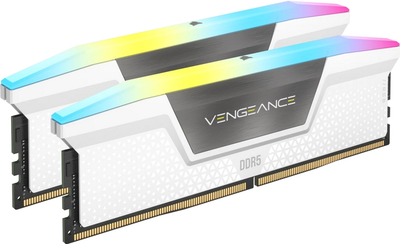 Оперативна пам'ять Corsair DDR5-6000 65536MB PC5-48000 (Kit of 2x32768) XMP 3.0 Vengeance RGB White (CMH64GX5M2B6000C40W)