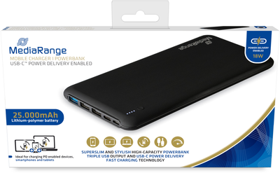 Powerbank MediaRange 25000 mAh 22.5W Czarny (MR754)