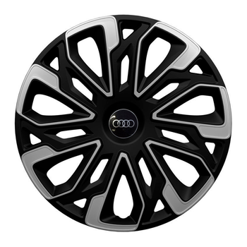 Автомобильные колпаки 4 Racing Estoril Silver-Black R13 4 шт. (с логотипом Audi)