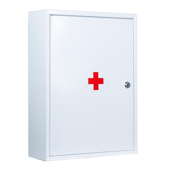 Ящик металлический для медикаментов Аптечка АП02 (360х480х120 мм) белый