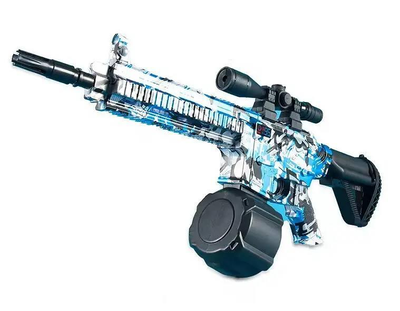 Електричний водяний автомат на акумуляторі M 416 Water Gun Graffiti Синій