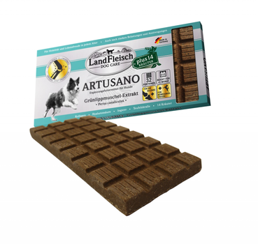 Шоколадка для собак Landfleisch Dog Care Artusano с экстрактом зеленогубых мидий, 200г