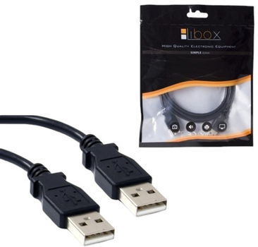 Kabel Libox USB Type A - USB Type A M/M 1.8 m Black (KAB-KOM-0023)