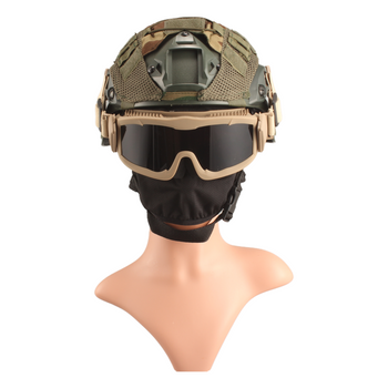 Тактические очки защитная маска Solve с креплениями на каску с 3 сменными линзами Койот-толщина линз 3 мм