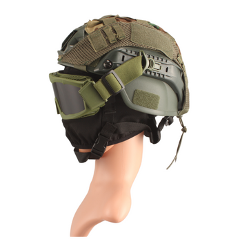 Тактические очки защитная маска Solve с креплениями на каску с 3 сменными линзами Олива-толщина линз 3 мм