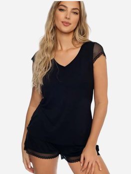 Піжама (футболка + шорти) жіноча Esotiq 41241-99X M Чорна (5903972242179)