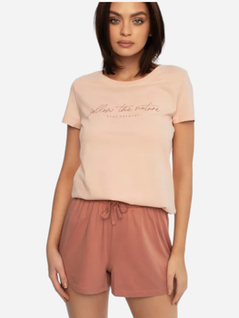 Piżama (koszulka + szorty) damska bawełniana Esotiq 41251-30X S Różowa (5903972241929)