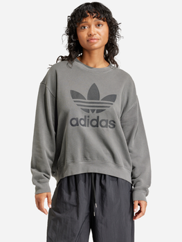 Bluza damska bez kaptura oversize adidas Washed Trefoil IN2270 S Szara (4066766807365)