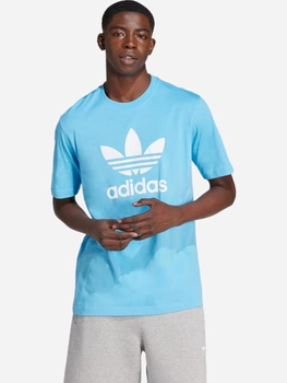 T-shirt męski bawełniany adidas Adicolor Trefoil IR7980 M Niebieski (4066759626812)