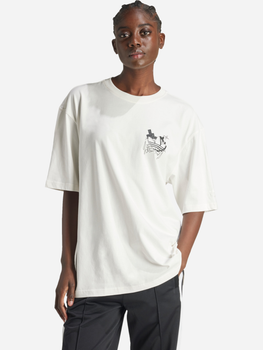 T-shirt damski oversize adidas Graffiti IS2845 S Biały (4066766007499)