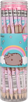 Набір олівців чорнографітних YES Pusheen Rainbow круглі з гумкою тубус 36 шт (280676) (5056574437488)