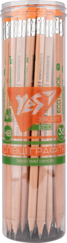 Набір олівців чорнографітних YES Eco Pencil Erudite трикутні з гумкою тубус 36 шт (280622) (5060934560976)
