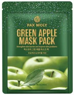 Маска тканинна Pax Moly для обличчя Real Green Apple з зеленим яблуком 25 мл