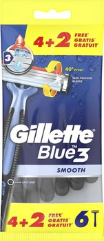 Одноразові станки для гоління Gillette Blu 3 леза 6шт. в упаковці