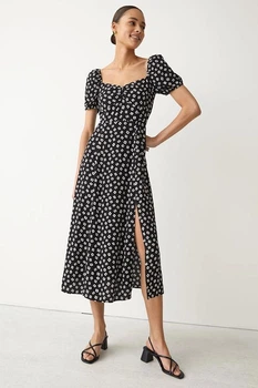 & other stories flowy puff sleeve midi dress Sleeveless Navy Stripe Mock Neck Maxi Dress main image 1