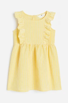 Платье из жатого хлопка желтый полосатый H&M 140см (400097177)