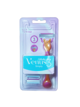 Станок для гоління Gillette Venus Simply 3 леза, з 4 змінними насадками (125877)