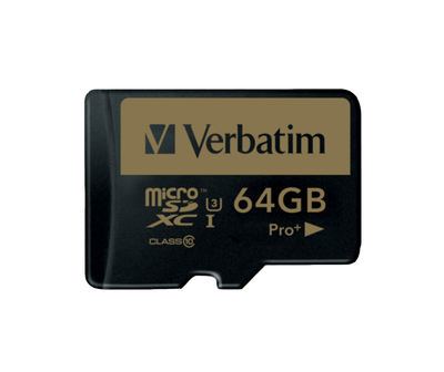 Karta pamięci Verbatim Pro+ MicroSDXC 64GB UHS Speed Class 3 + SD-adapter (23942440345)