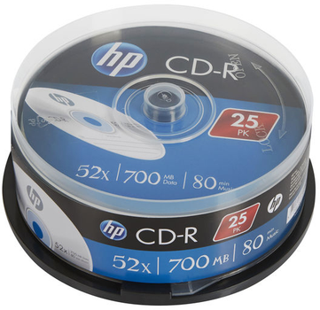 Dyski optyczne HP CD-R 700MB 52X 25 szt. (CRE00015-3)