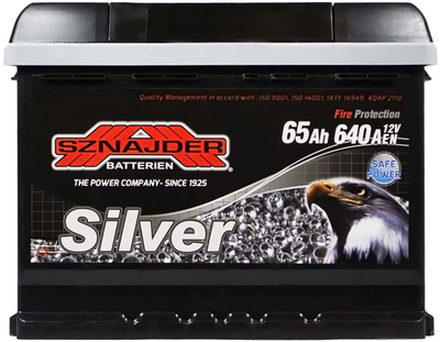 Автомобильный аккумулятор SZNAJDER Silver 12 В 65 А/час 640 A (-/+) B13 (565 83)