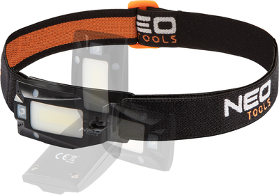 Latarka czołowa akumulatorowa NEO Tools COB LED Czarna (5907558464931)