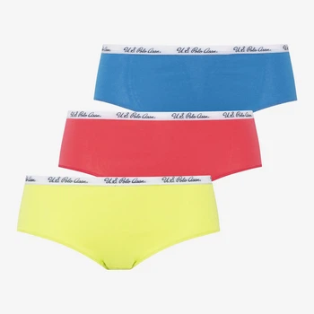 Набор трусиков хипстеров женских хлопковых U.S. Polo Assn 66273 S 3 шт Коралл/Неоновый зеленый/Бирюза (8680557324709)