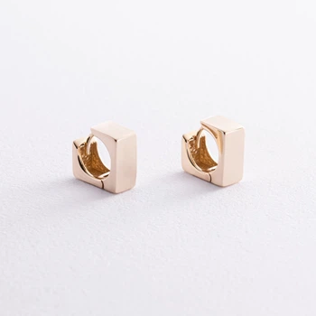 Серьги "Риск" в желтом золоте с06953 Онікс